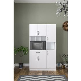 Aeka ANKA3080 Anka Beyaz Çok Amaçlı 6 Kapaklı, 1 Çekmeceli Banyo Dolabı