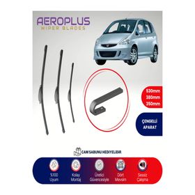Aeroplus Honda Jazz 2002-2008 Ön Arka Muz Silecek Takımı