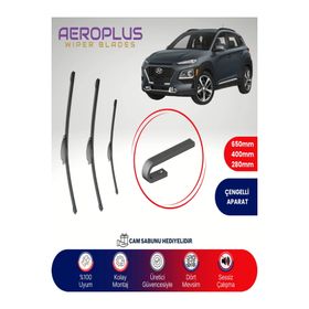 Aeroplus Hyundai Kona 2017-2020 Ön Arka Muz Silecek Takımı