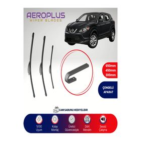 Aeroplus Nissan Qashqai Ön Arka 2014-2021 Uyumlu Muz Silecek Takımı