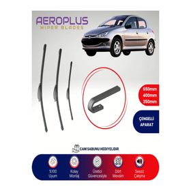 Aeroplus Peugeot 206 1998-2009 Ön Arka Muz Silecek Takımı