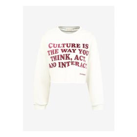 Aeropostale A3WL-SWT3 Ekru Bisiklet Yaka Baskılı Kadın Sweatshirt