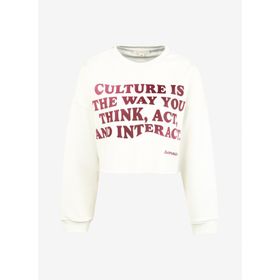 Aeropostale A3WL-SWT3 Ekru Bisiklet Yaka Baskılı Kadın Sweatshirt