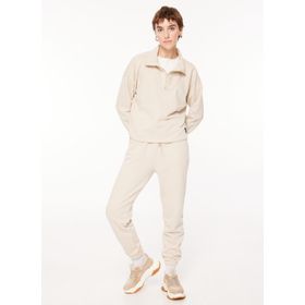 Aeropostale A3WL-SWT5 Fermuarlı Yaka Düz Bej Kadın Sweatshirt