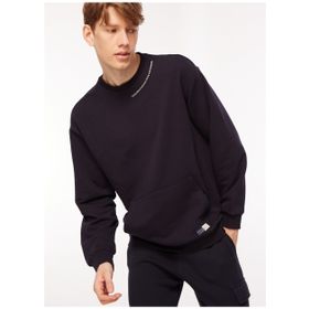 Aeropostale A3WM-SWT6 Bisiklet Yaka Baskılı Lacivert Erkek Sweatshirt