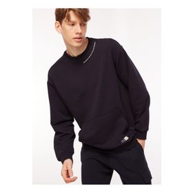 Aeropostale A3WM-SWT6 Bisiklet Yaka Baskılı Lacivert Erkek Sweatshirt