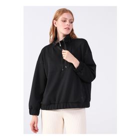 Aeropostale Christina Fermuarlı Yaka Düz Bordo Kadın Sweatshirt