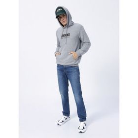 Aeropostale E-1276 Gri Melanj Kapüşon Yaka Baskılı Erkek Sweatshirt