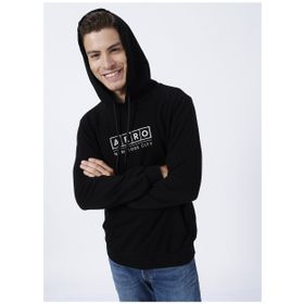 Aeropostale E-1276 Siyah Kapüşon Yaka Baskılı Erkek Sweatshirt