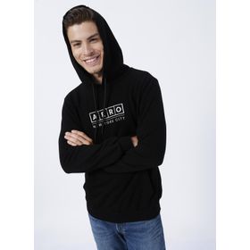 Aeropostale E-1276 Siyah Kapüşon Yaka Baskılı Erkek Sweatshirt