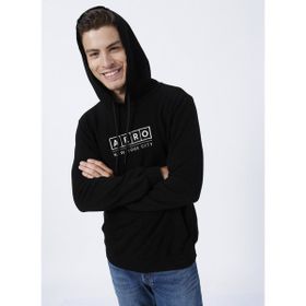 Aeropostale E-1276 Siyah Kapüşon Yaka Baskılı Erkek Sweatshirt