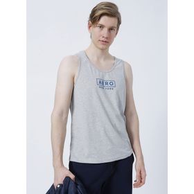 Aeropostale E-9237 Geniş Yaka Regular Fit Baskılı Gri Melanj Erkek Atlet