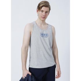 Aeropostale E-9237 Geniş Yaka Regular Fit Baskılı Gri Melanj Erkek Atlet