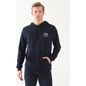 Aeropostale E-BRO Lacivert Kapüşon Yaka Baskılı Erkek Sweatshirt