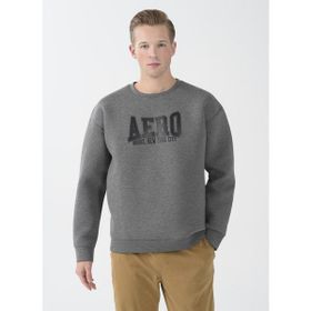 Aeropostale E-Ever Bisiklet Yaka Baskılı Antrasit Melanj Erkek Sweatshirt