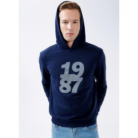 Aeropostale E-NUMBER Kapüşon Yaka Baskılı Lacivert Erkek Sweatshirt