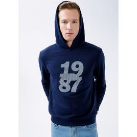 Aeropostale E-NUMBER Kapüşon Yaka Baskılı Lacivert Erkek Sweatshirt