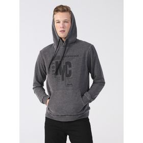 Aeropostale E-WASHED Kapüşon Yaka Baskılı Antrasit Erkek Sweatshirt