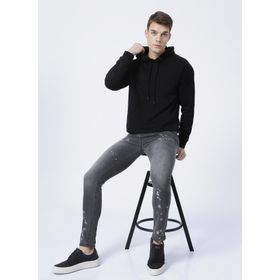 Aeropostale I-Edpk120 Normal Bel Skinny Fit Düz Antrasit Erkek Denim Pantolon