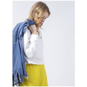 Aeropostale K-Gaia-Y Kapüşonlu Crop Baskılı Ekru Kadın Sweatshirt