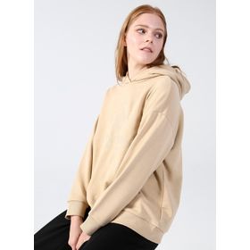 Aeropostale K-TEAM Koyu Bej Kapüşon Yaka Nakışlı Kadın Sweatshirt