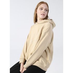 Aeropostale K-TEAM Koyu Bej Kapüşon Yaka Nakışlı Kadın Sweatshirt
