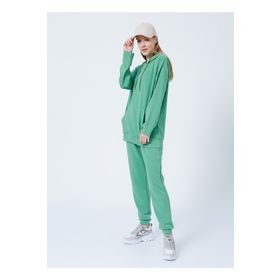 Aeropostale Y-BRUSH Kapüşonlu Uzun Kollu Yeşil Kadın Sweatshirt