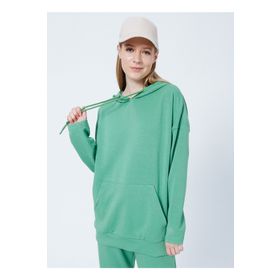 Aeropostale Y-BRUSH Kapüşonlu Uzun Kollu Yeşil Kadın Sweatshirt