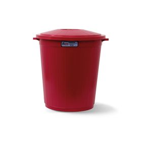 Afacan 70 lt Kırmızı Kapaklı Yuvarlak Çöp Kovası