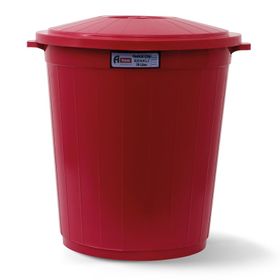 Afacan 70 lt Kırmızı Kapaklı Yuvarlak Çöp Kovası