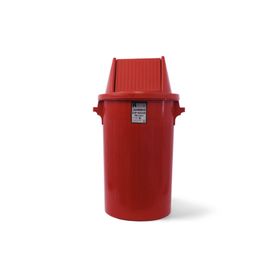 Afacan 90 lt Büfe Tip Kırmızı Kapaklı Yuvarlak Çöp Kovası