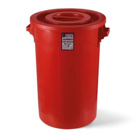 Afacan 90 lt Jumbo Kırmızı Kapaklı Yuvarlak Çöp Kovası