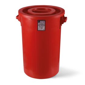 Afacan 90 lt Jumbo Kırmızı Kapaklı Yuvarlak Çöp Kovası