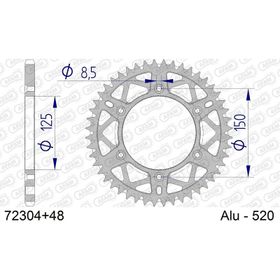 Afam Husqvarna TC250 14-16 520 S/C Alüminyum Arka Dişli
