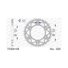Afam Husqvarna TC250 14-16 520 S/C Alüminyum Arka Dişli