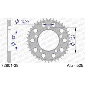 Afam KTM 1190 RC8 525 Alüminyum Arka Dişli