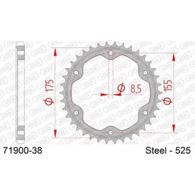 Afam KTM 1290 Super Duke R Çelik Arka Dişli