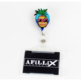 Afillix Concept Ahşap Ananas Tasarım Şeffaf Yaka Kartı Yoyo & Klipsi