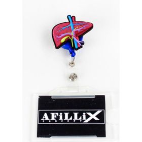Afillix Concept Karaciğer Tasarım Ahşap Yoyo Şeffaf Kart Koruyucu Yaka Kartı