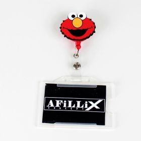 Afillix Concept Kırmızı Kurabiye Canavarı Tasarım Ahşap Yoyo Şeffaf Kart Koruyucu Yaka Kartı