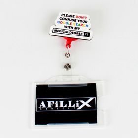 Afillix Concept Medical Degree Tasarım Ahşap Yoyo Şeffaf Kart Koruyucu Yaka Kartı