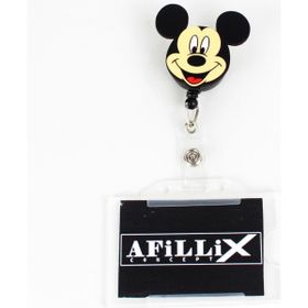 Afillix Concept Renkli Ahşap Fare Tasarım Şeffaf Yaka Kartı Yoyo & Klipsi