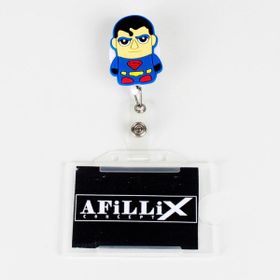 Afillix Concept Süper Adam Tasarım Silikon Yoyo Şeffaf Kart Koruyucu Yaka Kartı