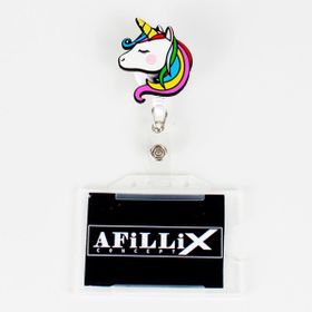 Afillix Concept Unicrn Tasarım Ahşap Yoyo Şeffaf Kart Koruyucu Yaka Kartı