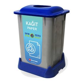 Aform 50 lt Mavi Naturel Kağıt Atık Kovası