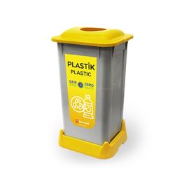 Aform 70 lt Sarı Naturel Plastik Atık Kovası