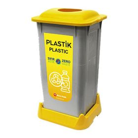 Aform 70 lt Sarı Naturel Plastik Atık Kovası