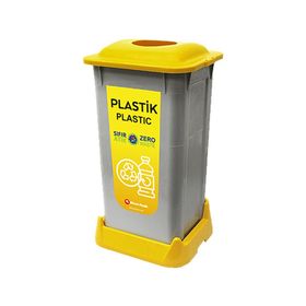 Aform 70 lt Sarı Naturel Plastik Atık Kovası