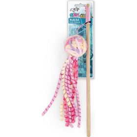 AFP Knotty Habit Yumak Saçaklı Top Pembe Kedi Olta Oyuncağı
