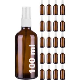 Afracam Amber Kapaklı Beyaz Cam Şişe 20x100 ml Sprey Fısfıs Dezenfektan Kolonya